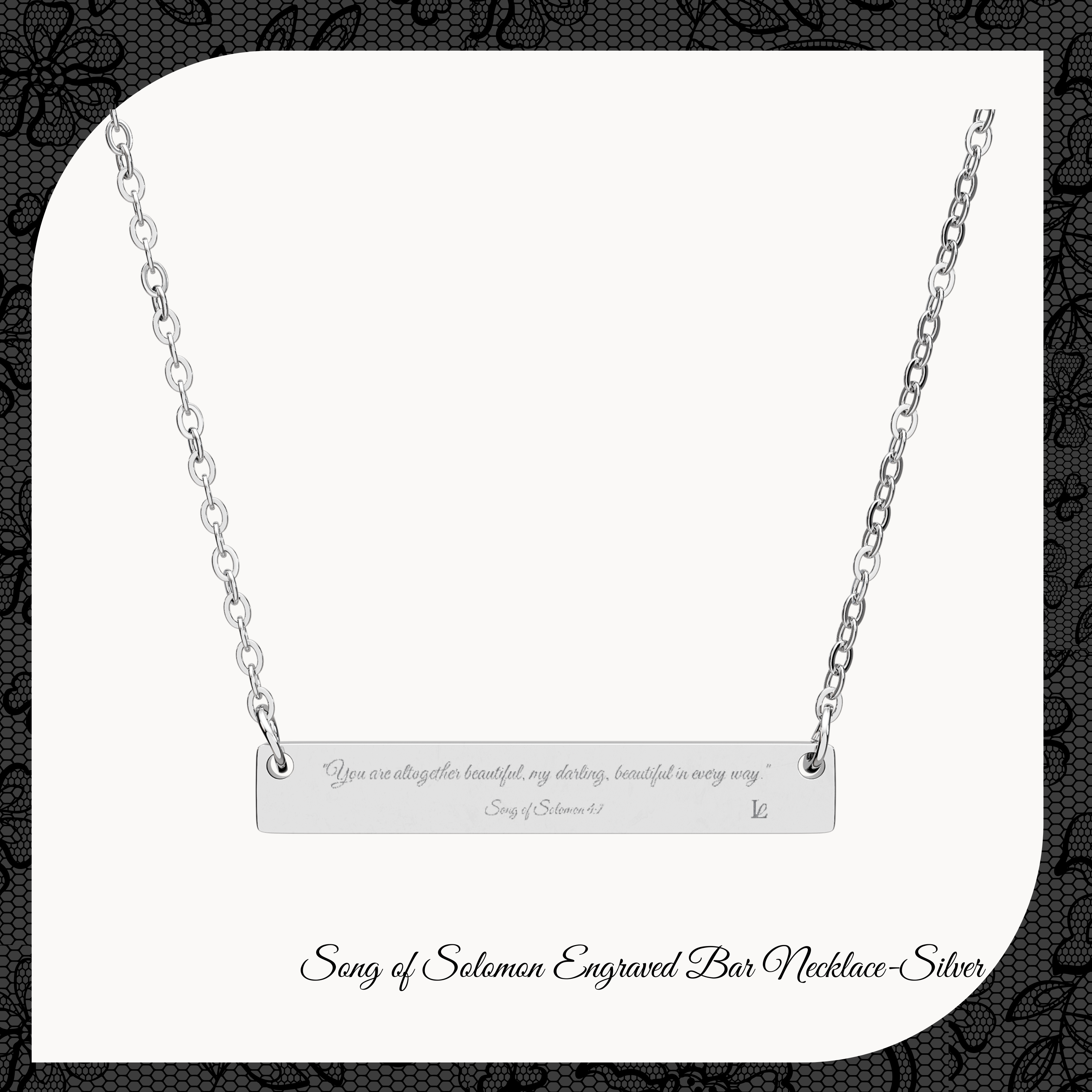 Song of Solomon Engraved Bar Necklace