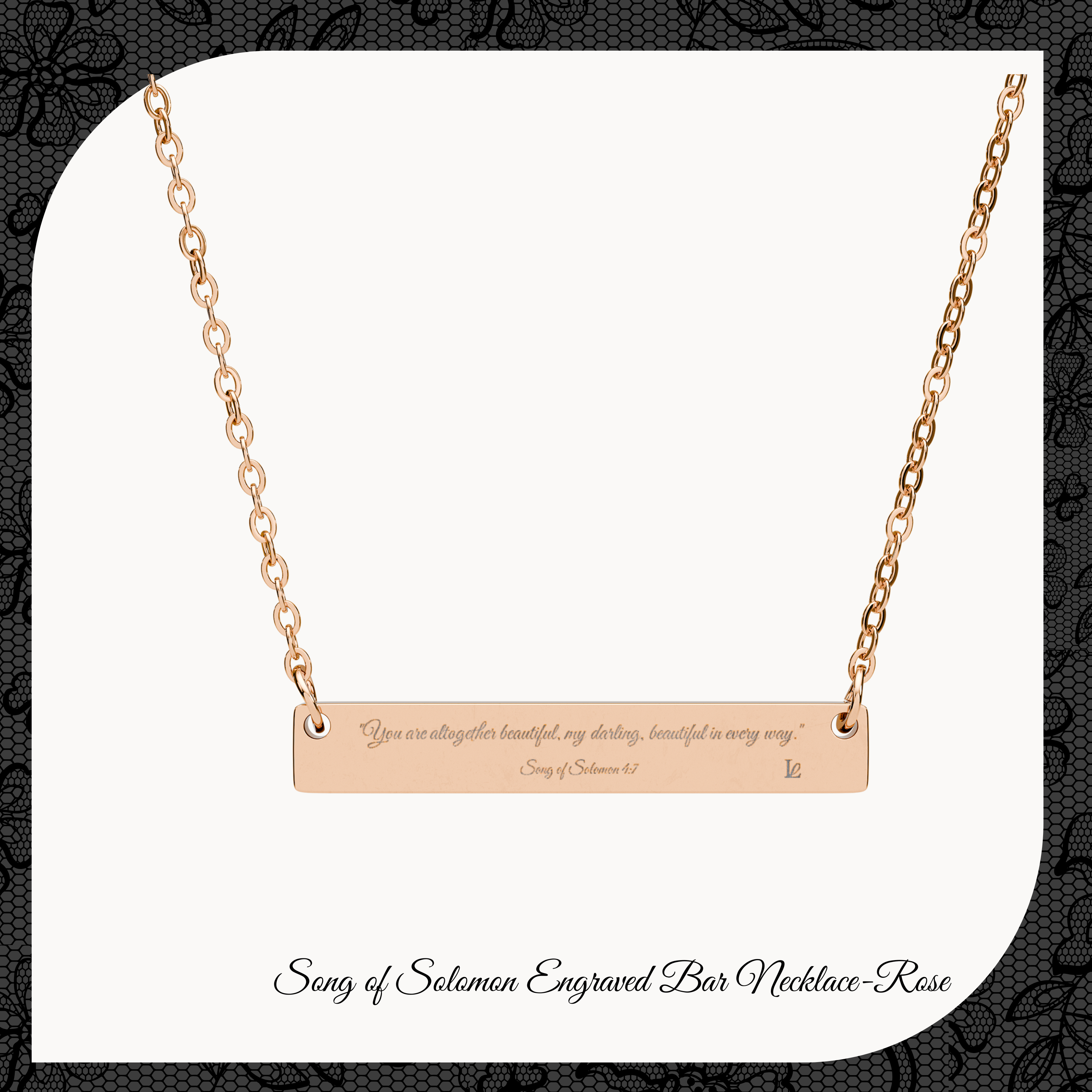 Song of Solomon Engraved Bar Necklace