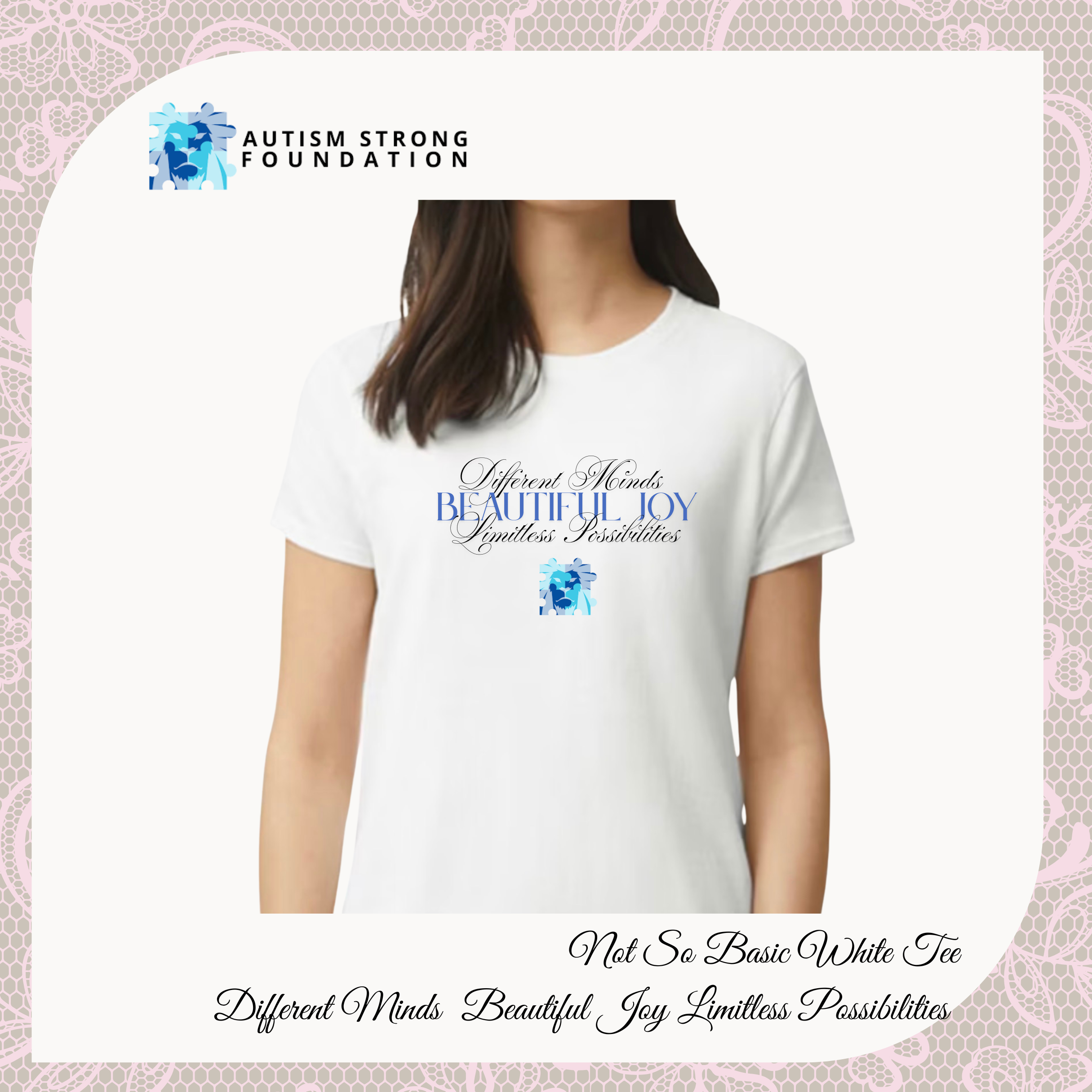 Queen of Tiles “Not So Basic” White Tees