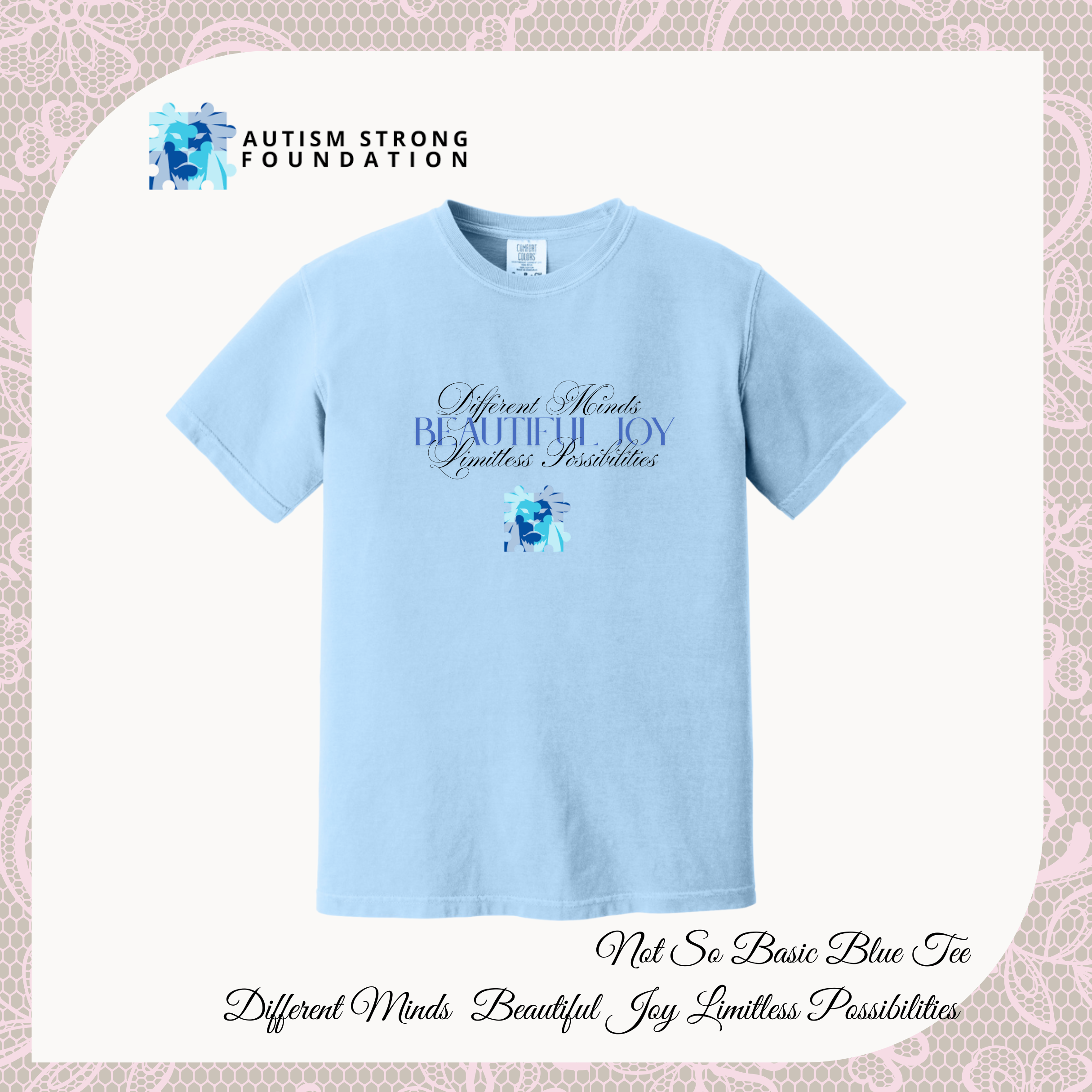Queen of Tiles “Not So Basic” Blue Tees