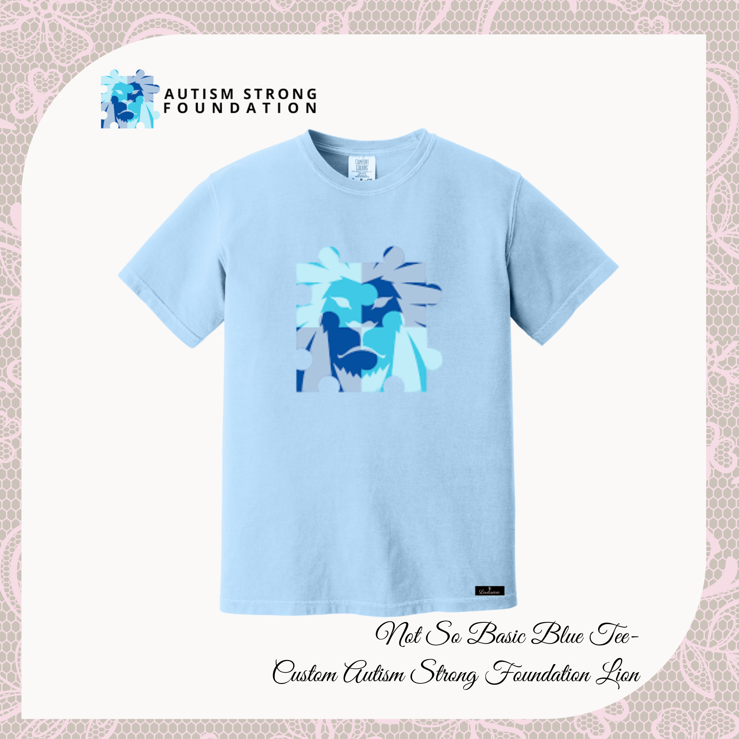 Queen of Tiles “Not So Basic” Blue Tees
