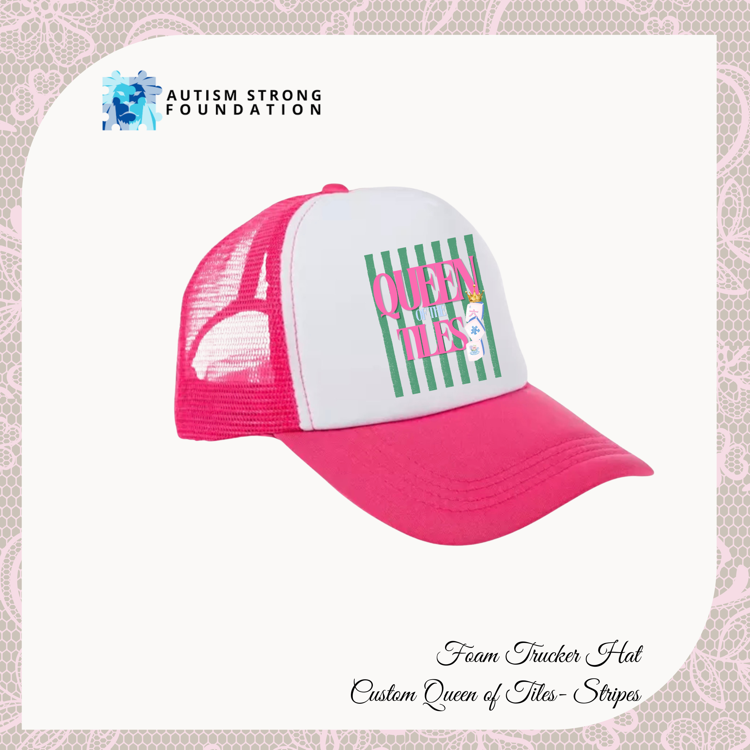 Queen of Tiles Hat Collection- Foam Trucker Hat