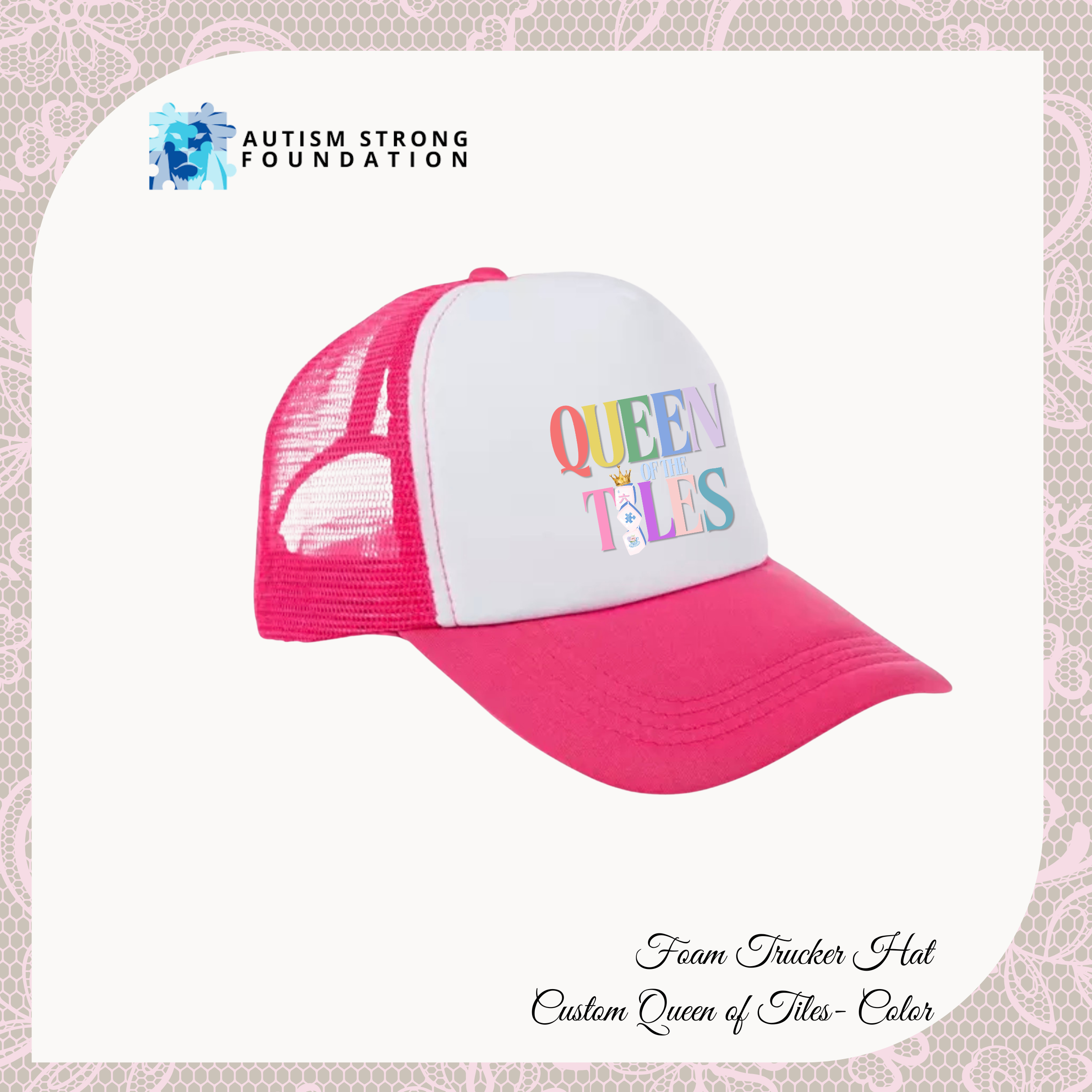 Queen of Tiles Hat Collection- Foam Trucker Hat
