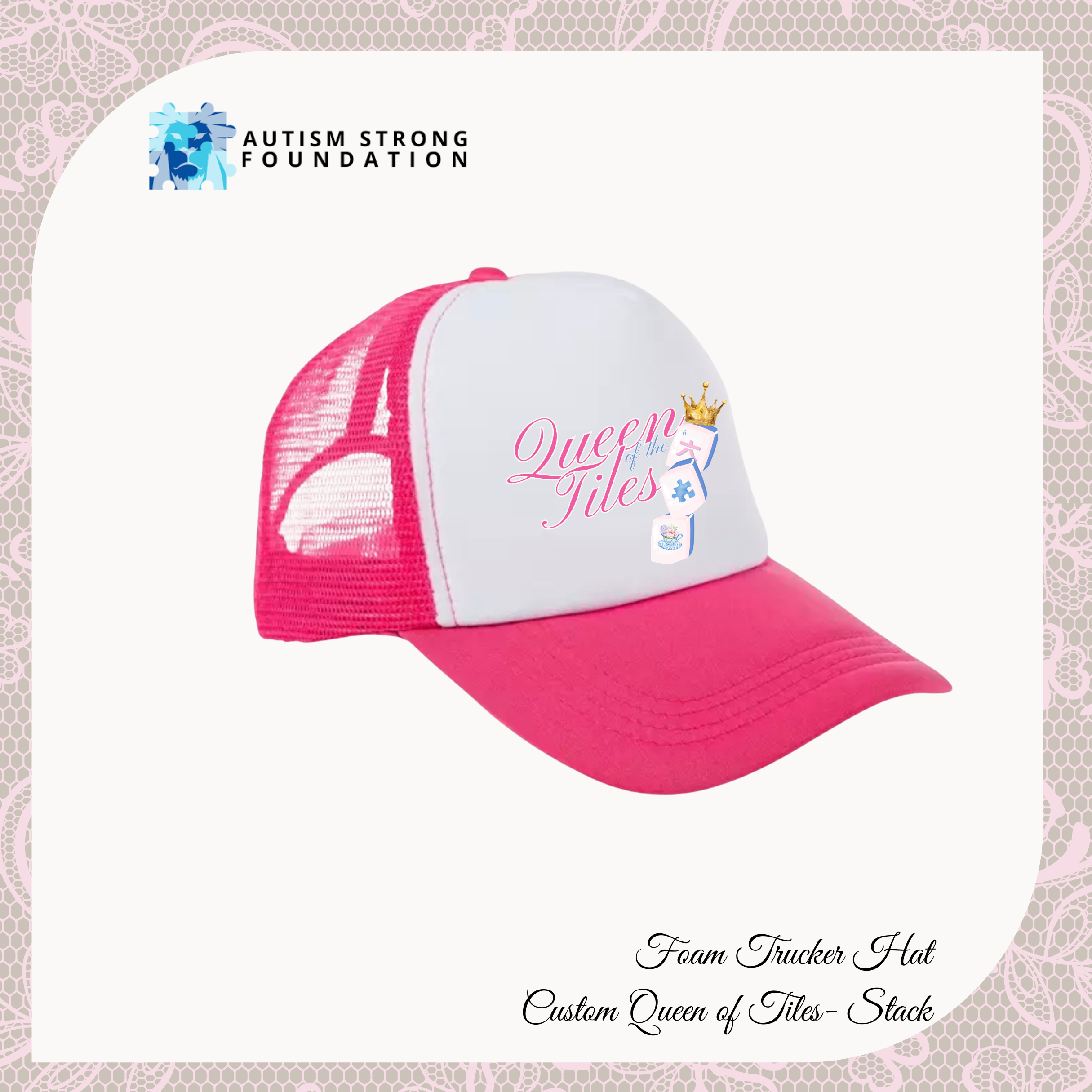 Queen of Tiles Hat Collection- Foam Trucker Hat