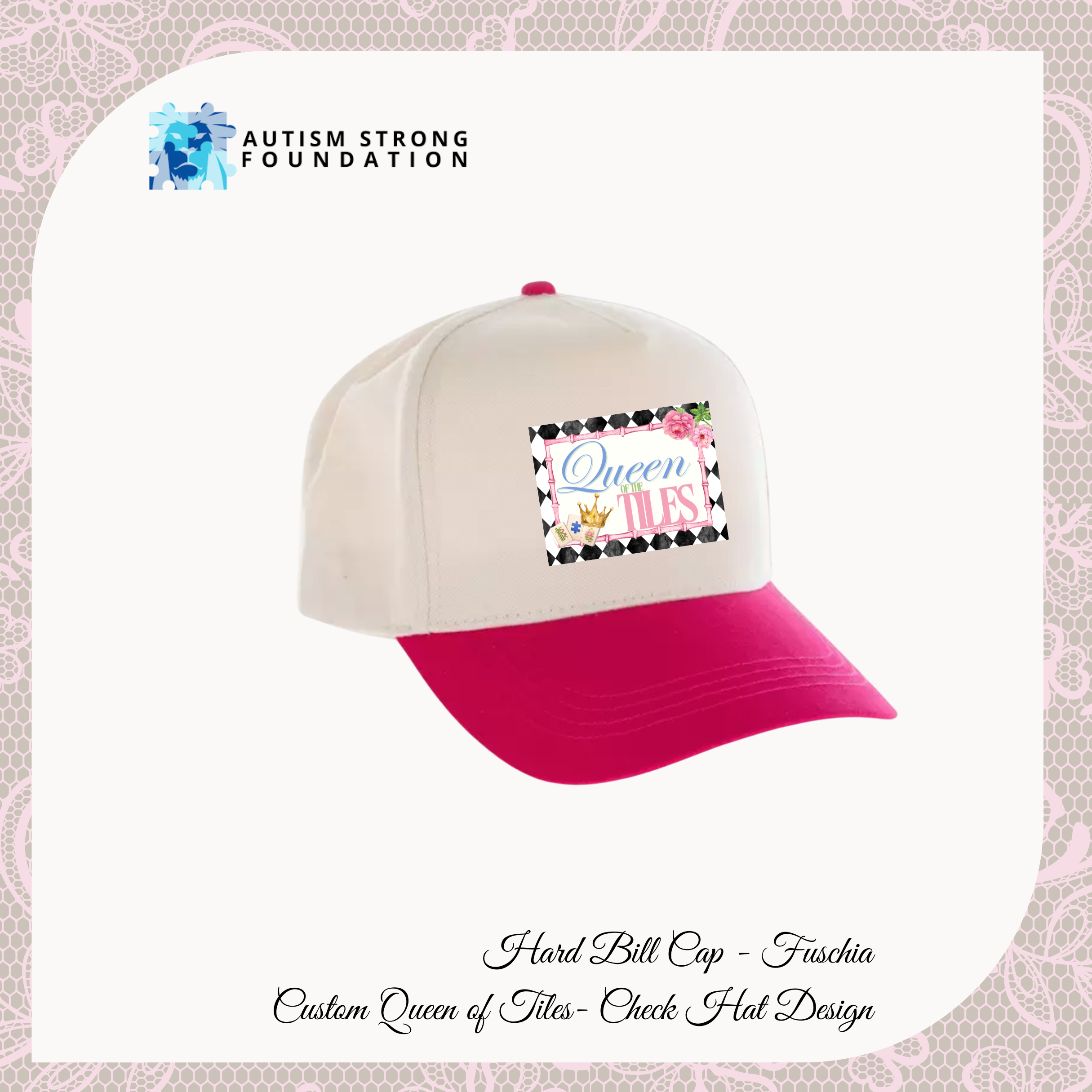 Queen of Tiles Hat Collection- Hard Bill Cap