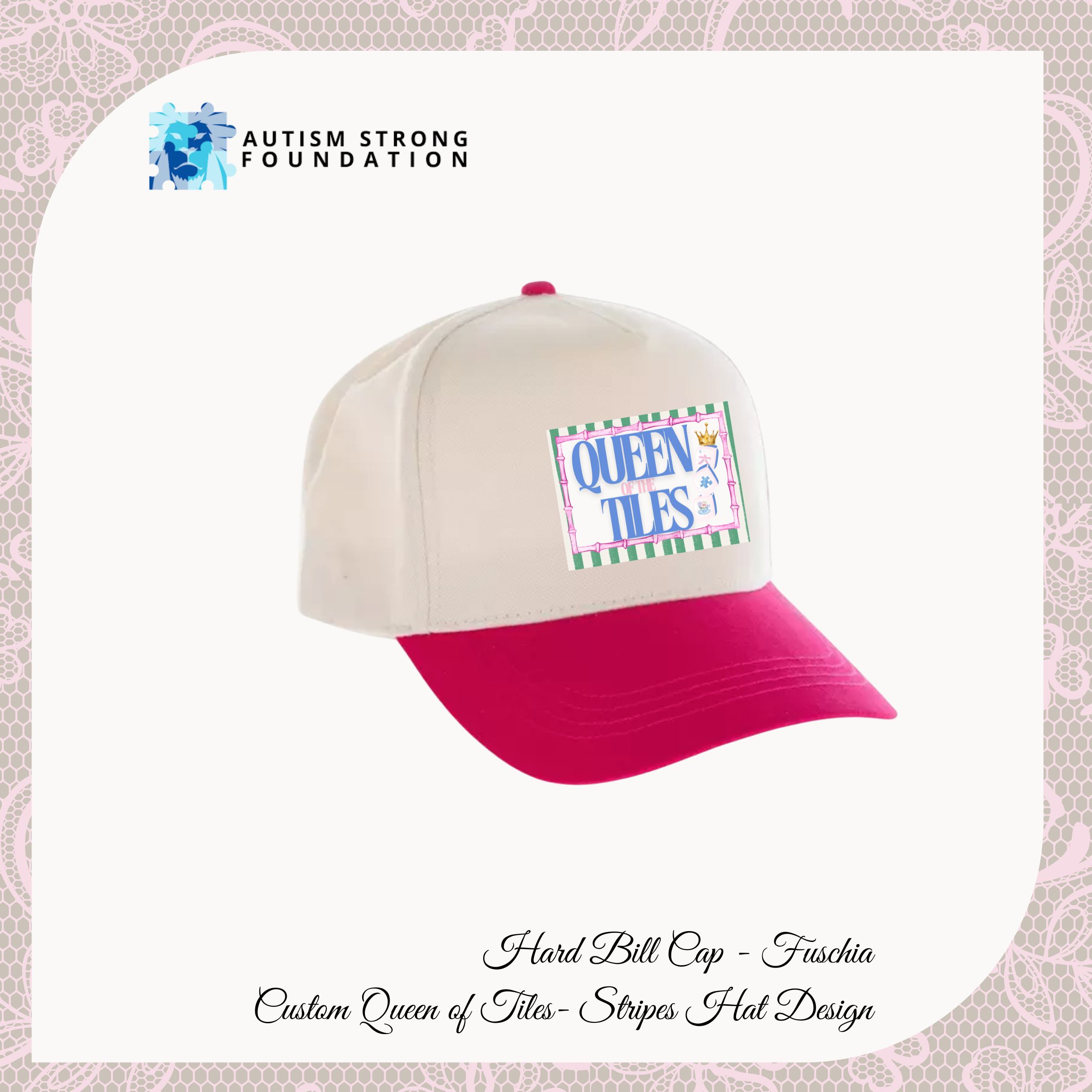 Queen of Tiles Hat Collection- Hard Bill Cap