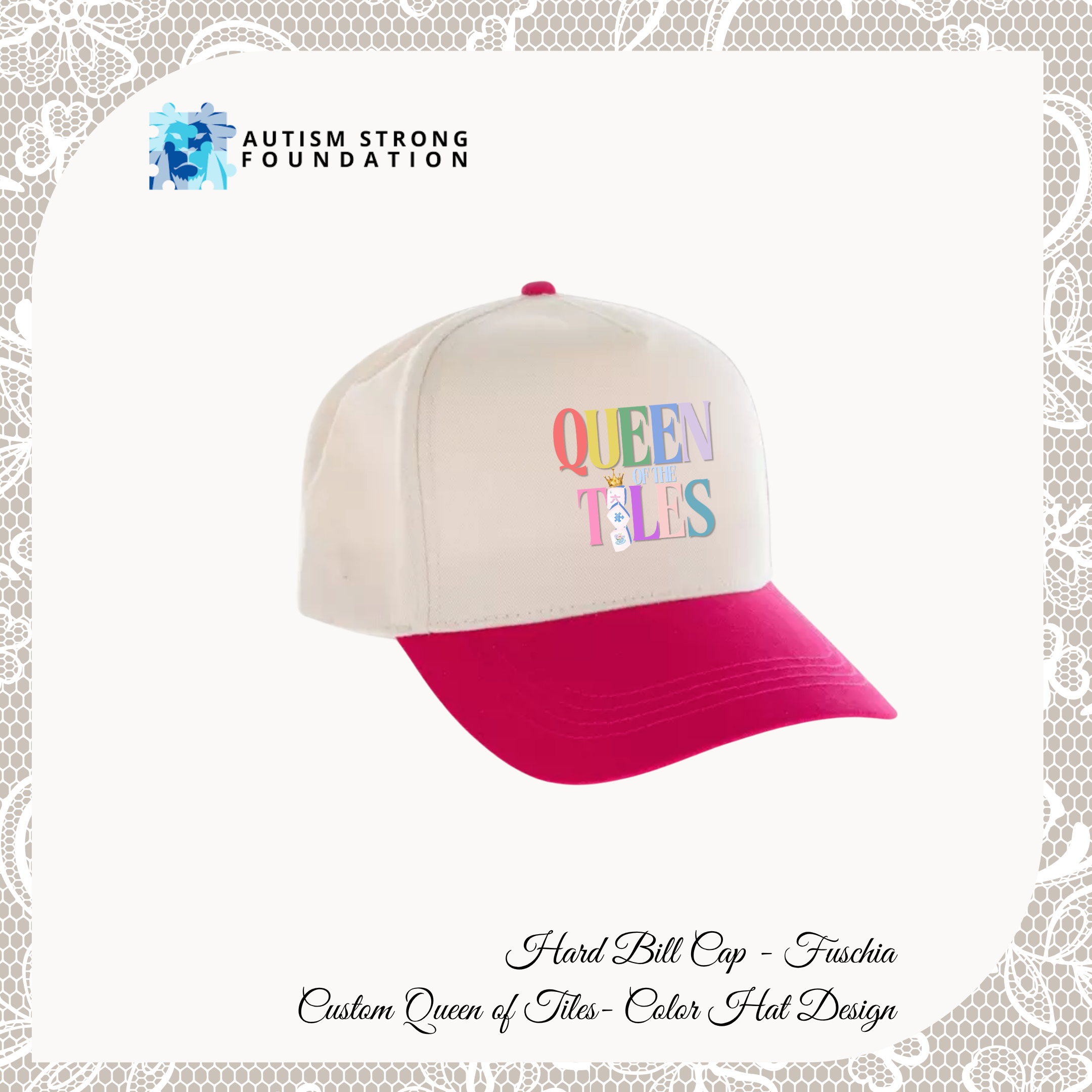 Queen of Tiles Hat Collection- Hard Bill Cap