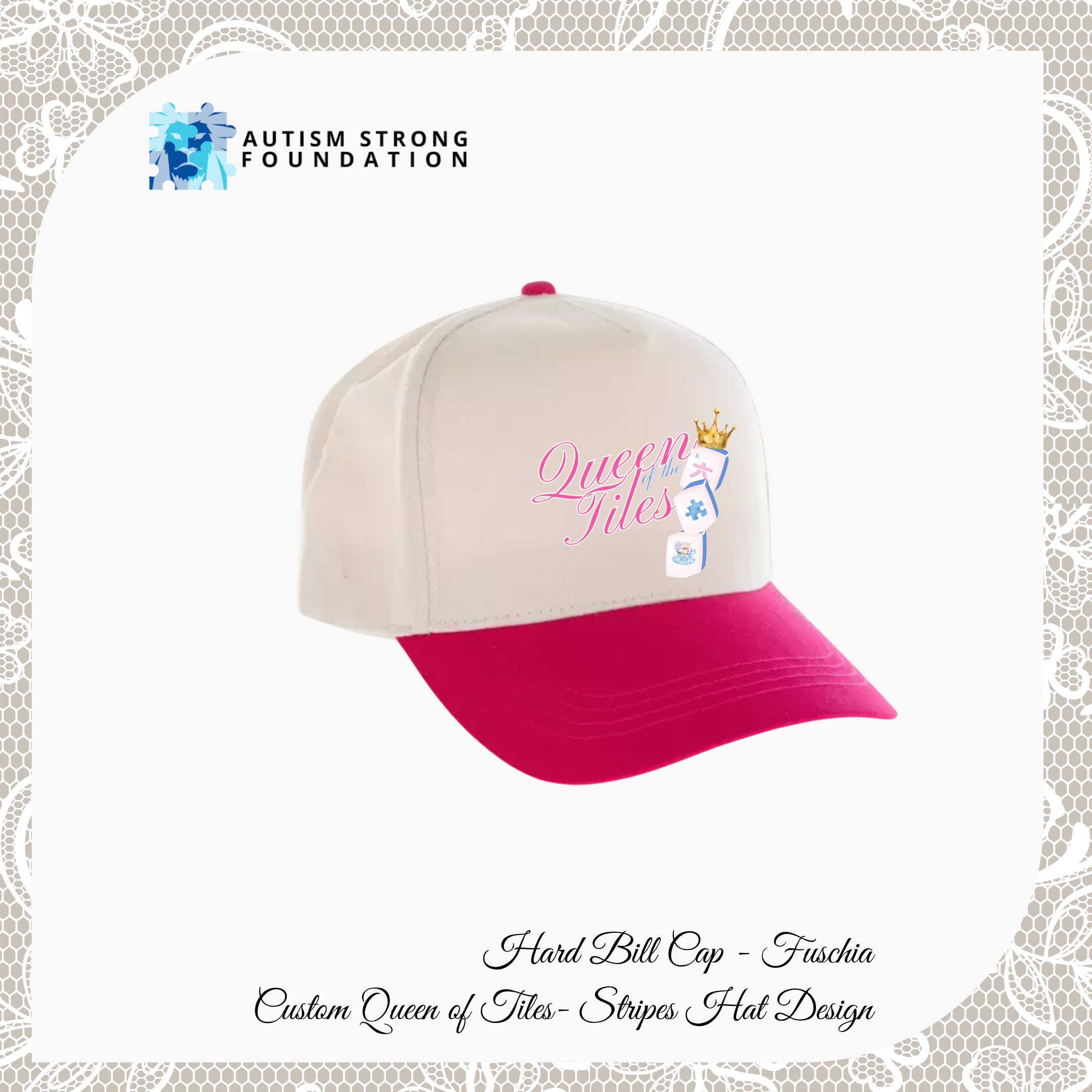 Queen of Tiles Hat Collection- Hard Bill Cap